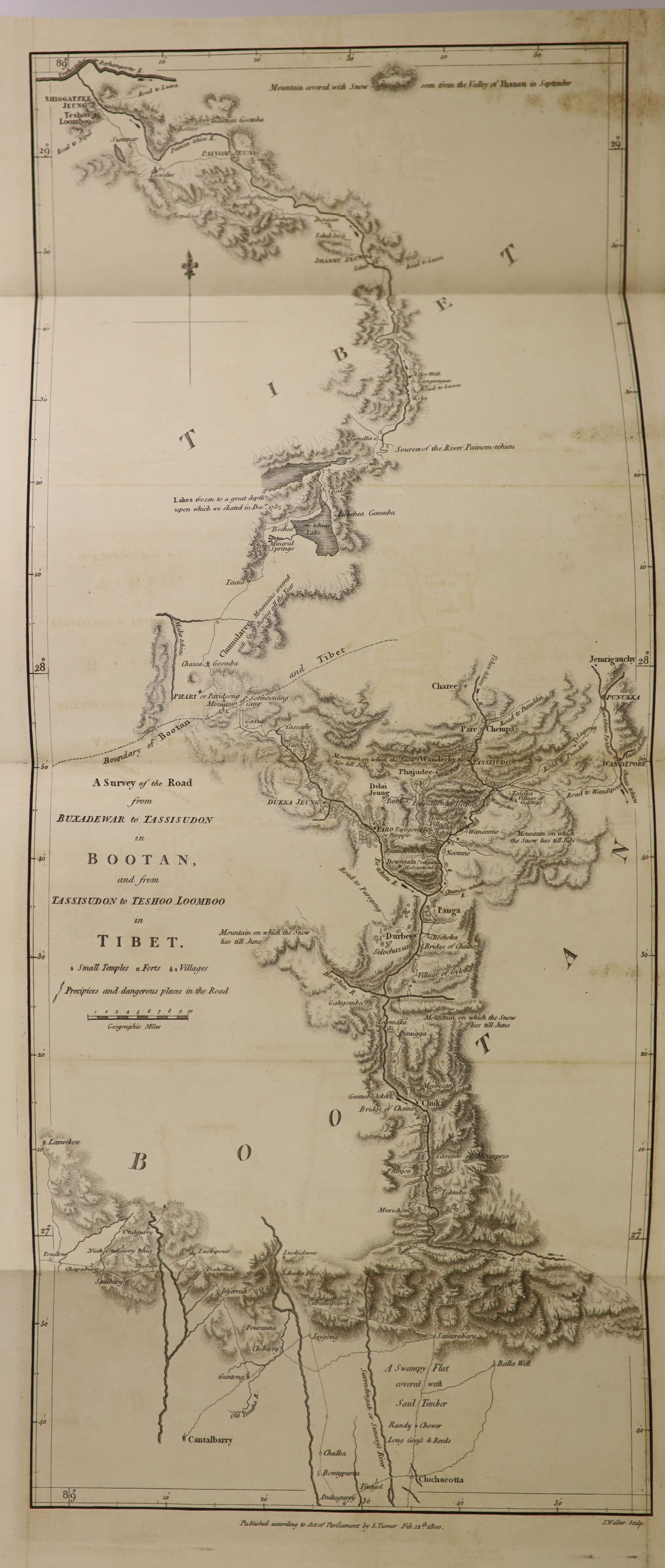 Turner, Capt. Samuel - An Account of an Embassy to the Court of the Teshoo Lama, in Tibet; containing a Narrative of a Journey through Bootan, and part of Tibet. engraved